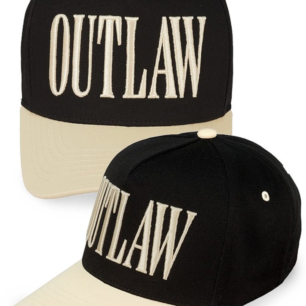 Outlaw Embroidered Two Tone Baseball Trucker Cap Snapback